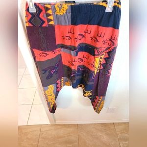 Aztec Design Multicolor 100% Cotton Large Comfortable Pants Parachute Style